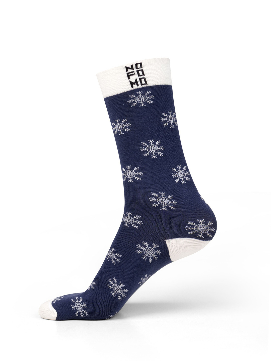 NoFoMo Snowflake Unisex Printed Crew-Length Odour-Free Socks