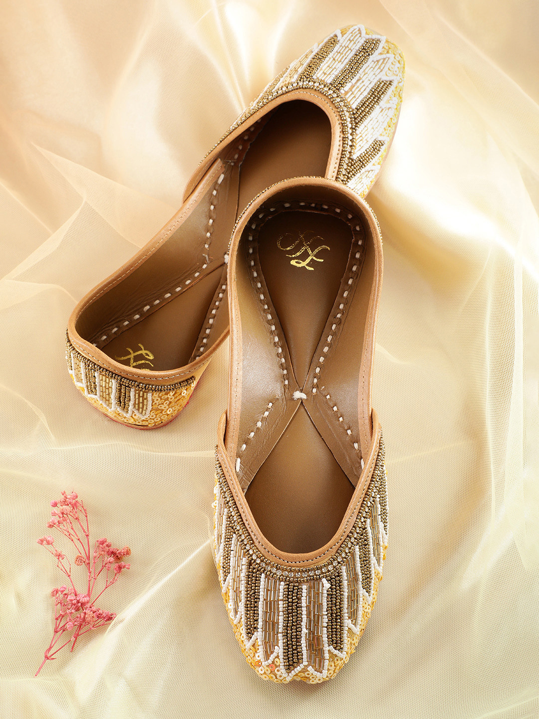House of Pataudi Women Beads Embellished Mojaris