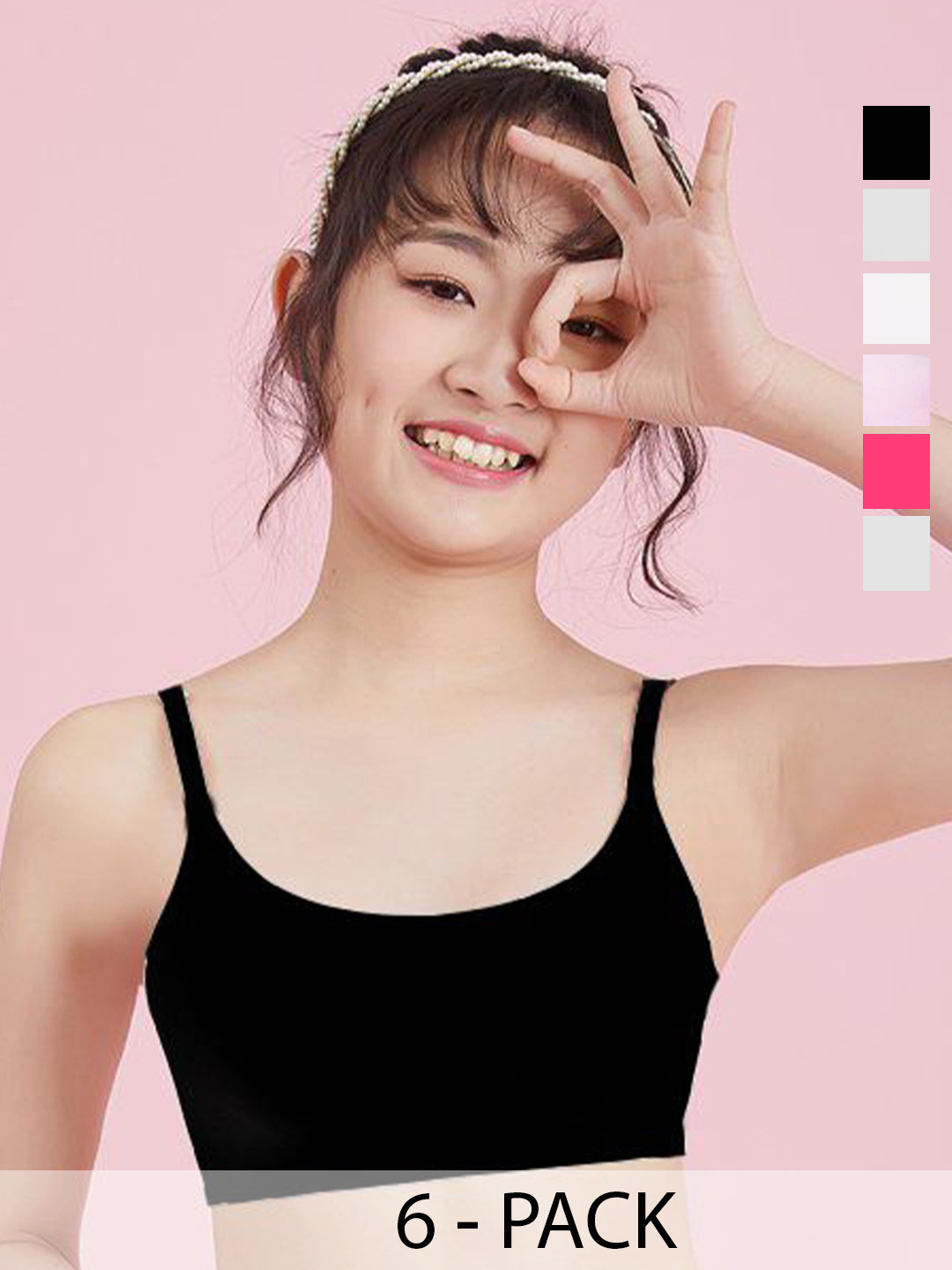 BRAAFEE Girls Pack of 6Full Coverage Solid Bra