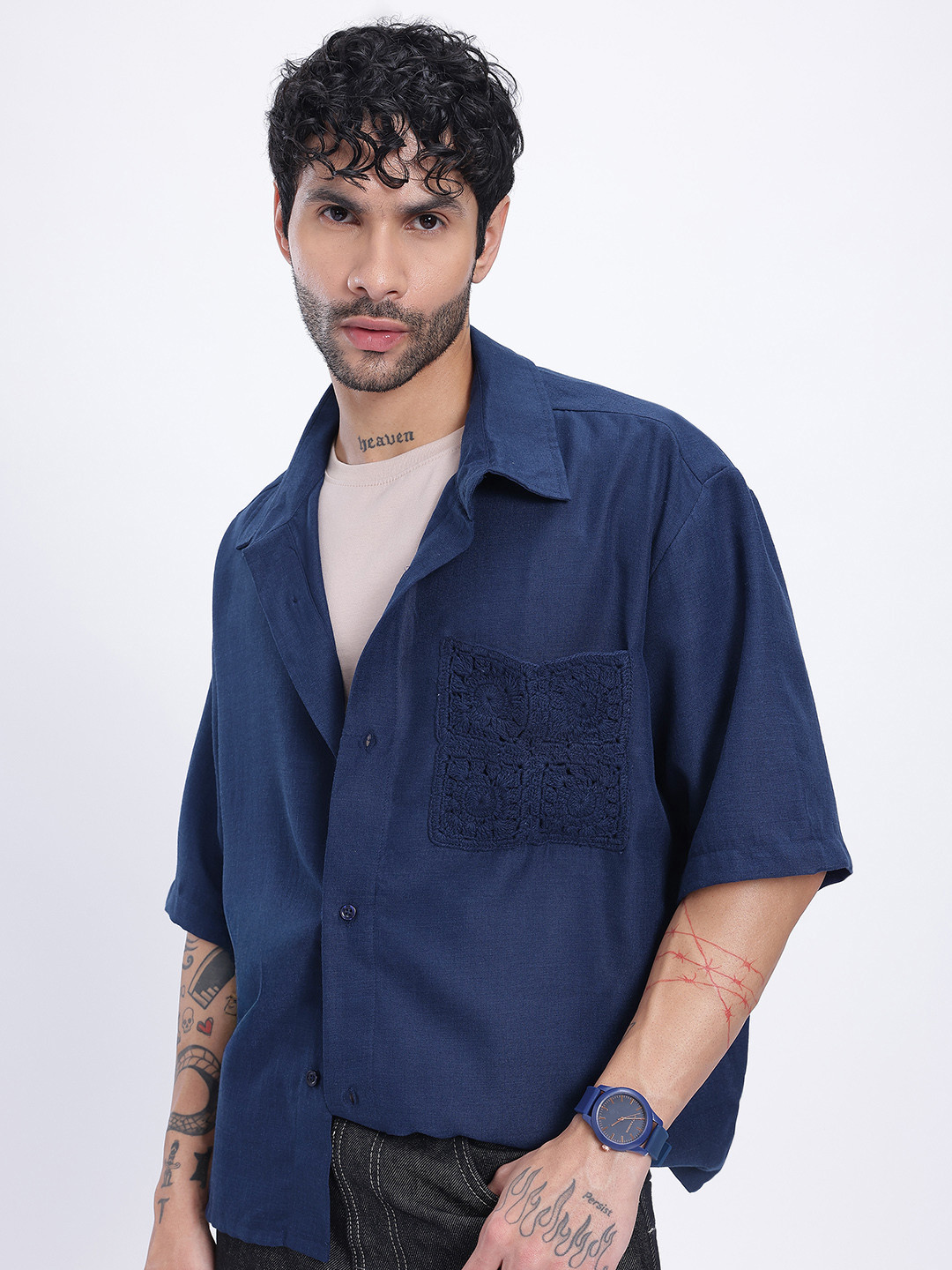 glitchez Oversize Patchwork Shirt