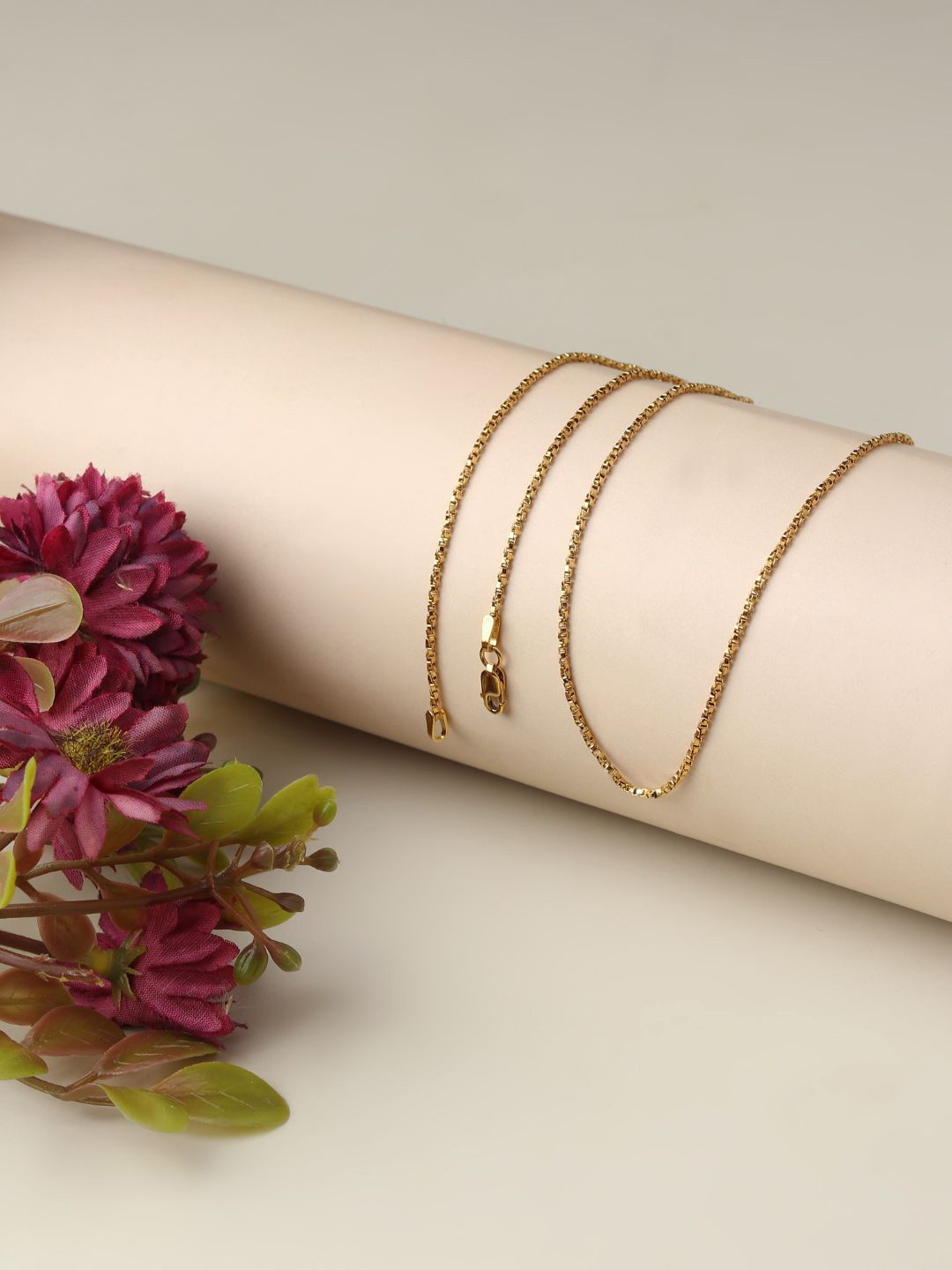 Metronaut 925 Silver 22 KT Gold-Plated Snake Pendant With Chain