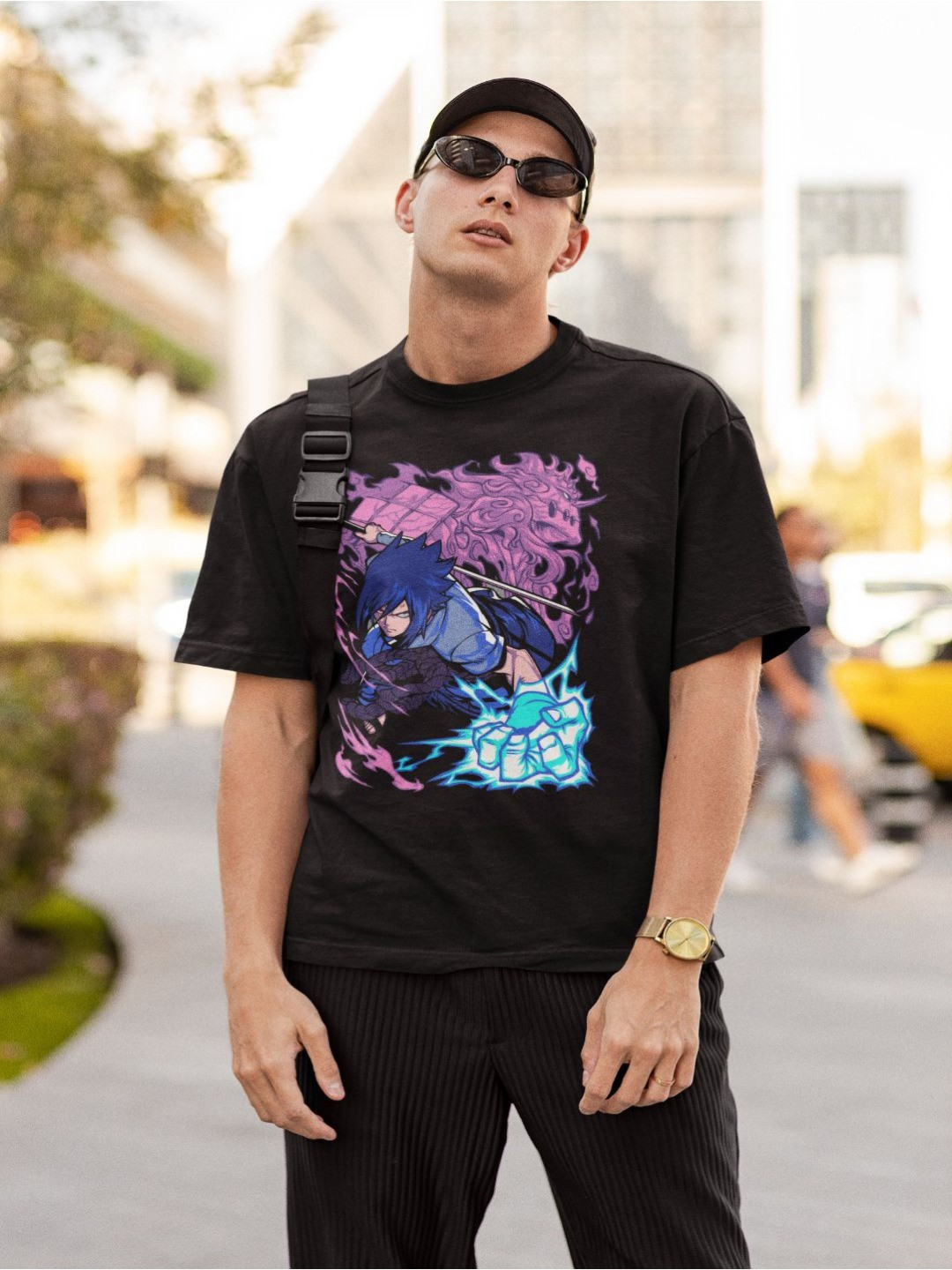 Onfleeks Men Round Neck Blade of Thunder Printed T-shirt