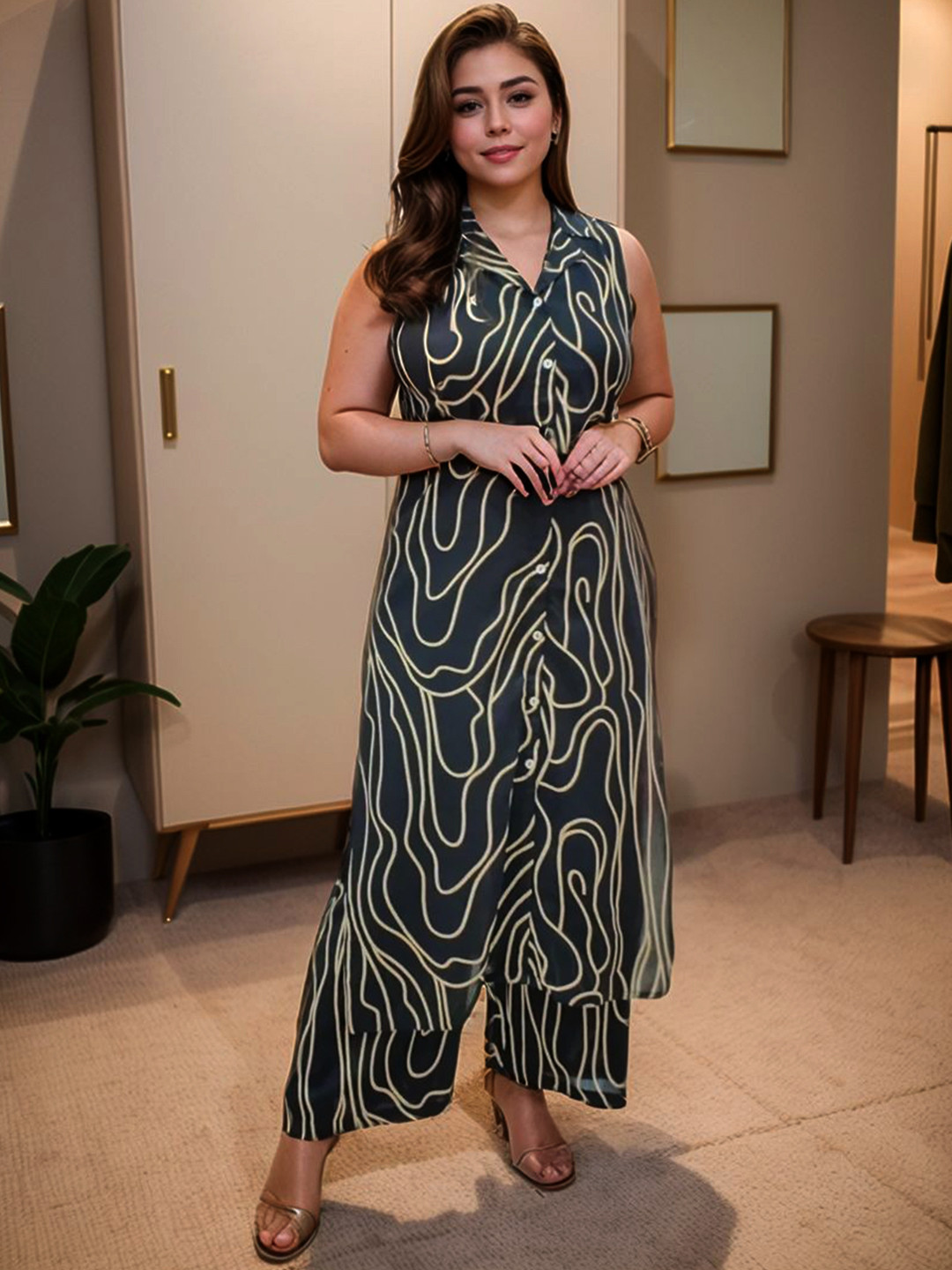 DIVASTRI Women Geometric Printed Regular Kurtas & Palazzos