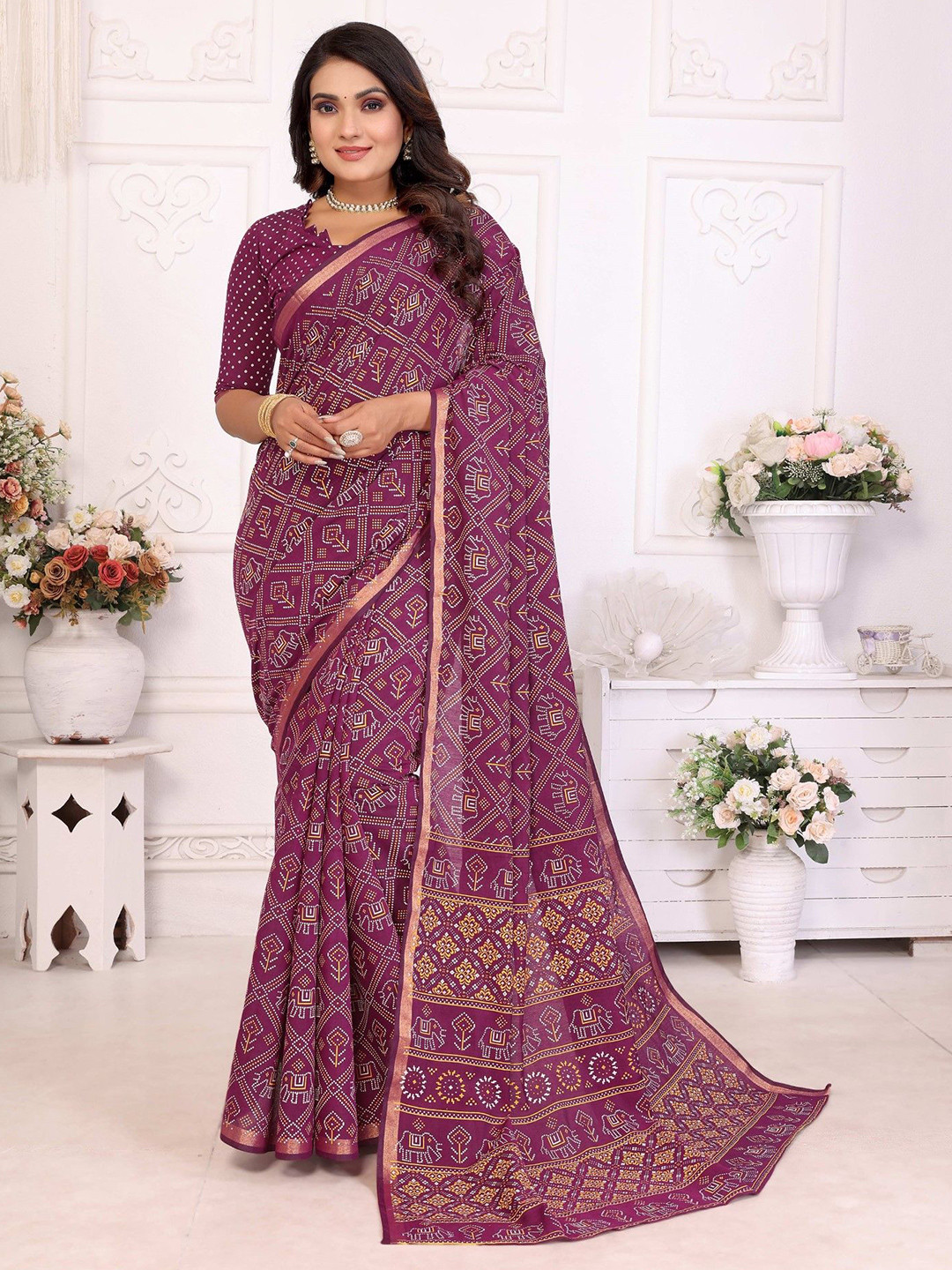 Anaita Bandhani Printed Festive Saree