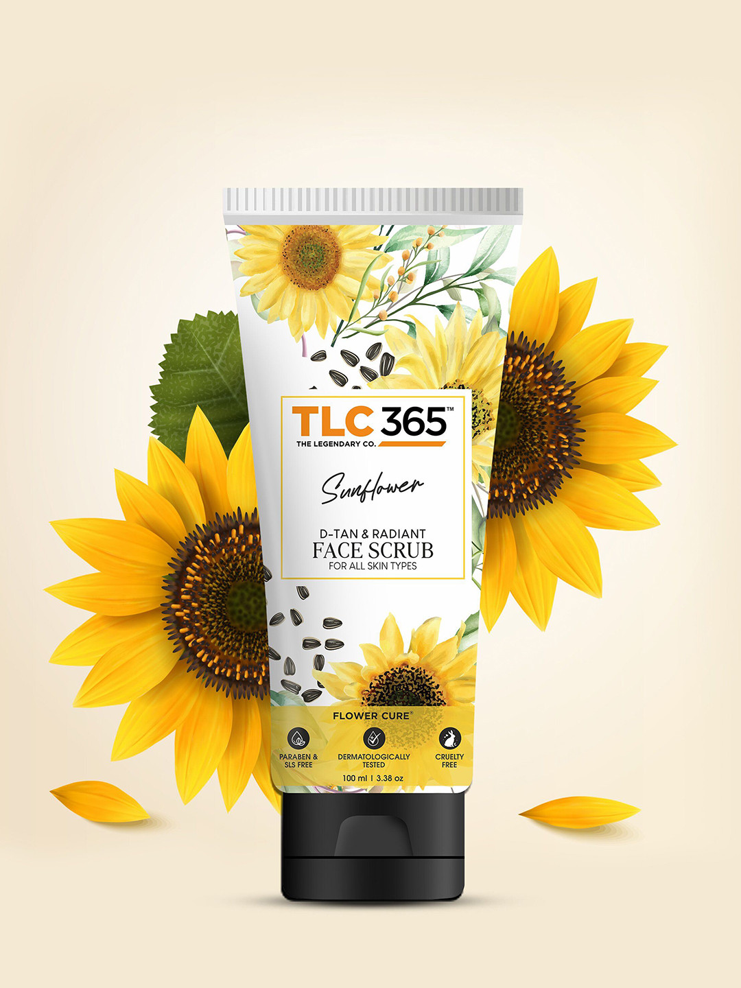 TLC 365 Sunflower Radiant Face Scrub For Tan Removal - 100 ml
