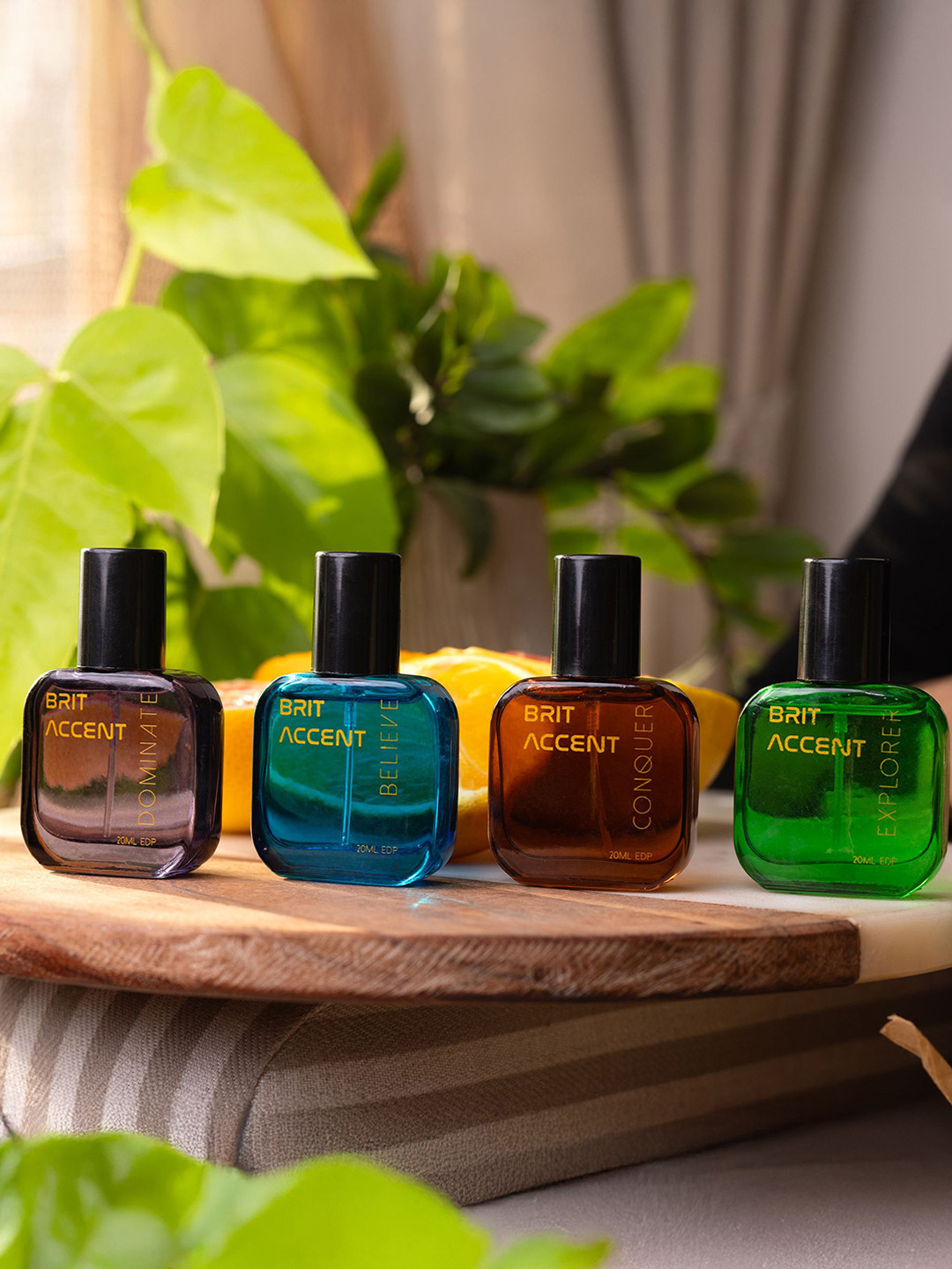 BRIT ACCENT Set Of 4 Conquer, Dominate, Beleive, Explorer Eau De Parfum - 20 ml Each