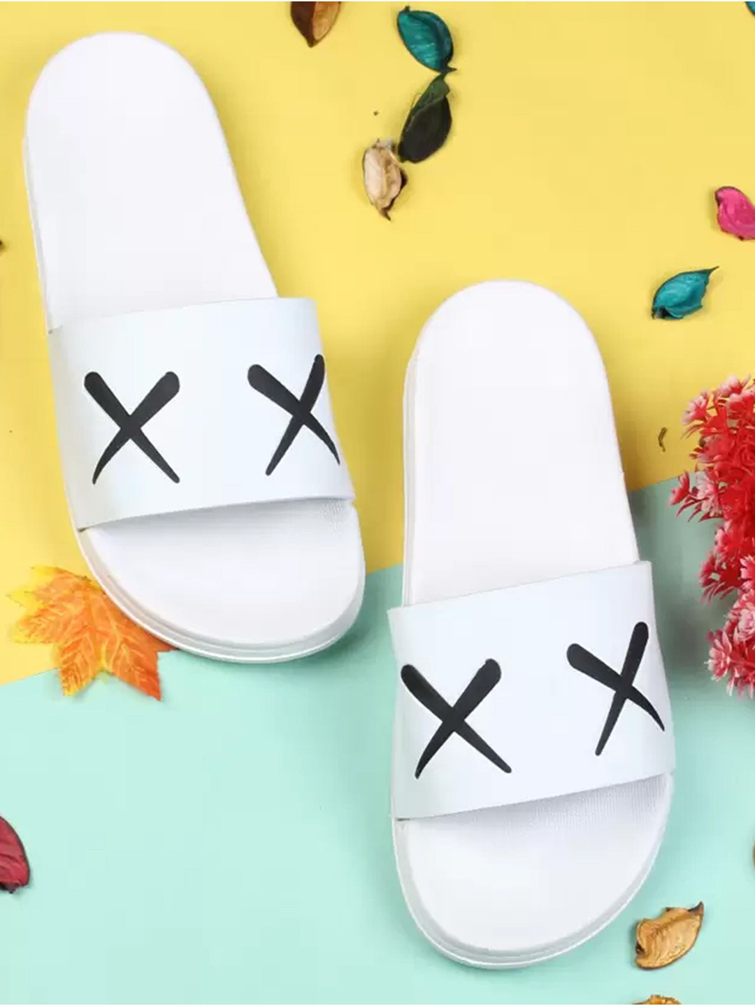 DRACKFOOT Men Printed Synthetic Slider Flip Flops