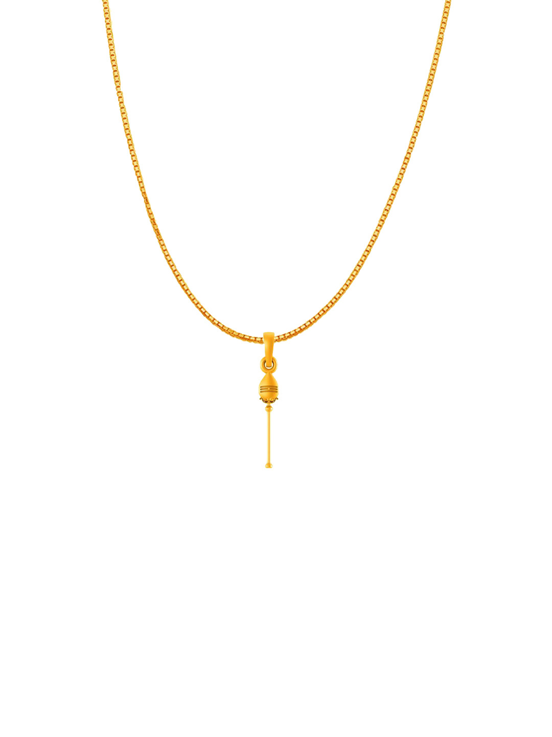Metronaut 925 Silver 22K Gold-Plated Vel Pandel Pendant With Box Chain