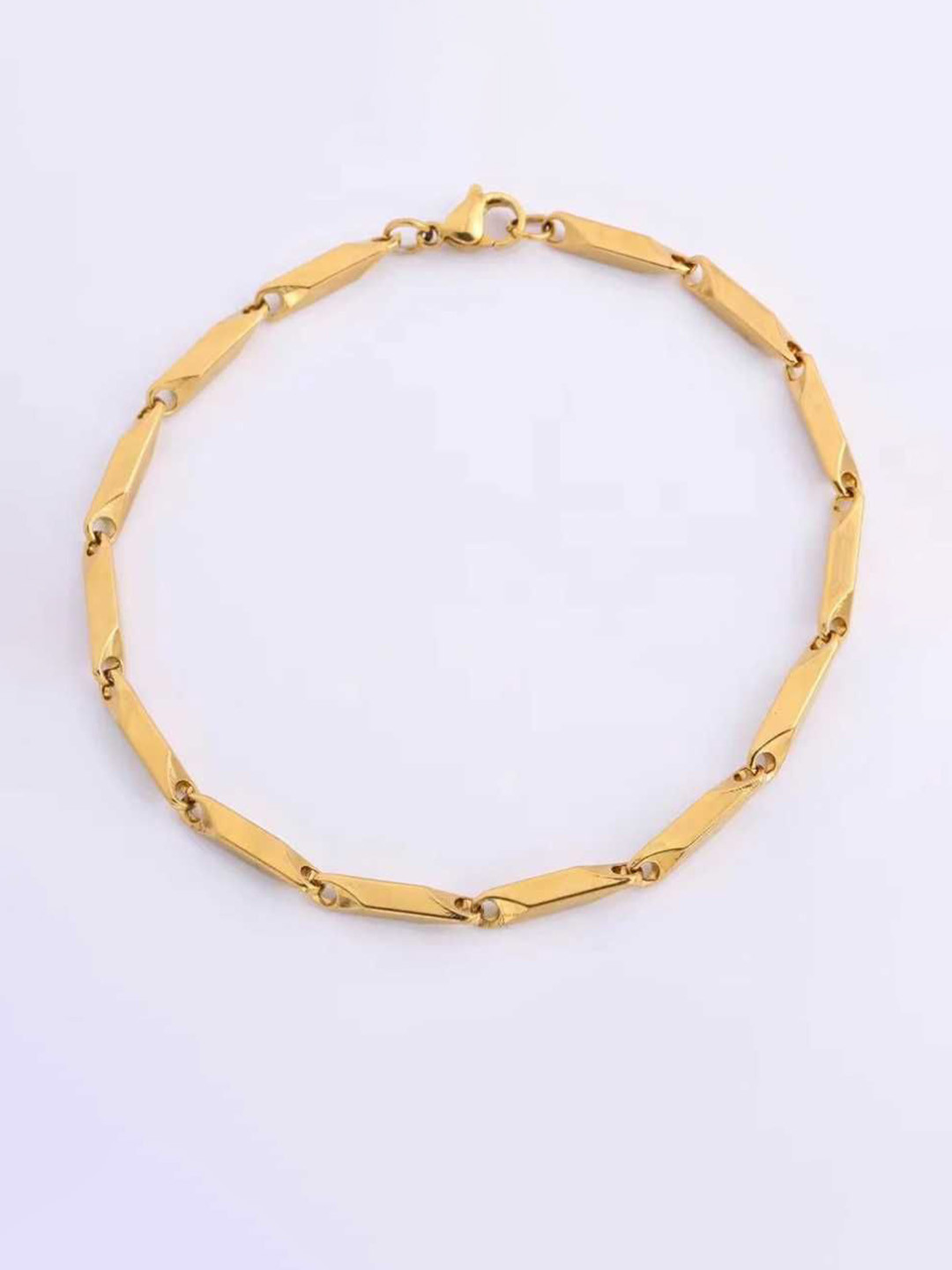 Bling Queen Unisex Stainless Steel Gold-Plated Link Bracelet