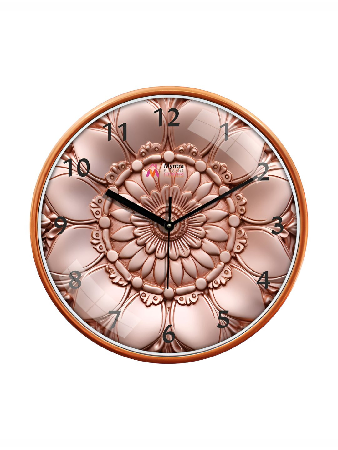 Myntra Elegant Homes Rose Gold & Pink Textured Contemporary Wall Clock