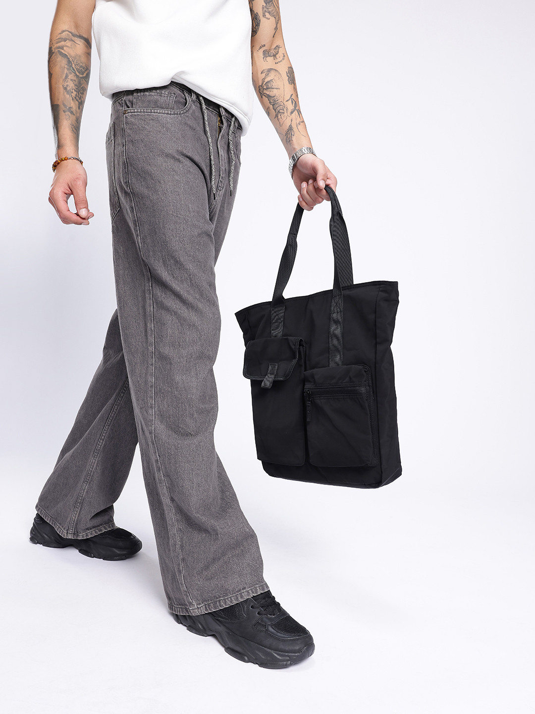 glitchez Men Loose Bootcut Jeans