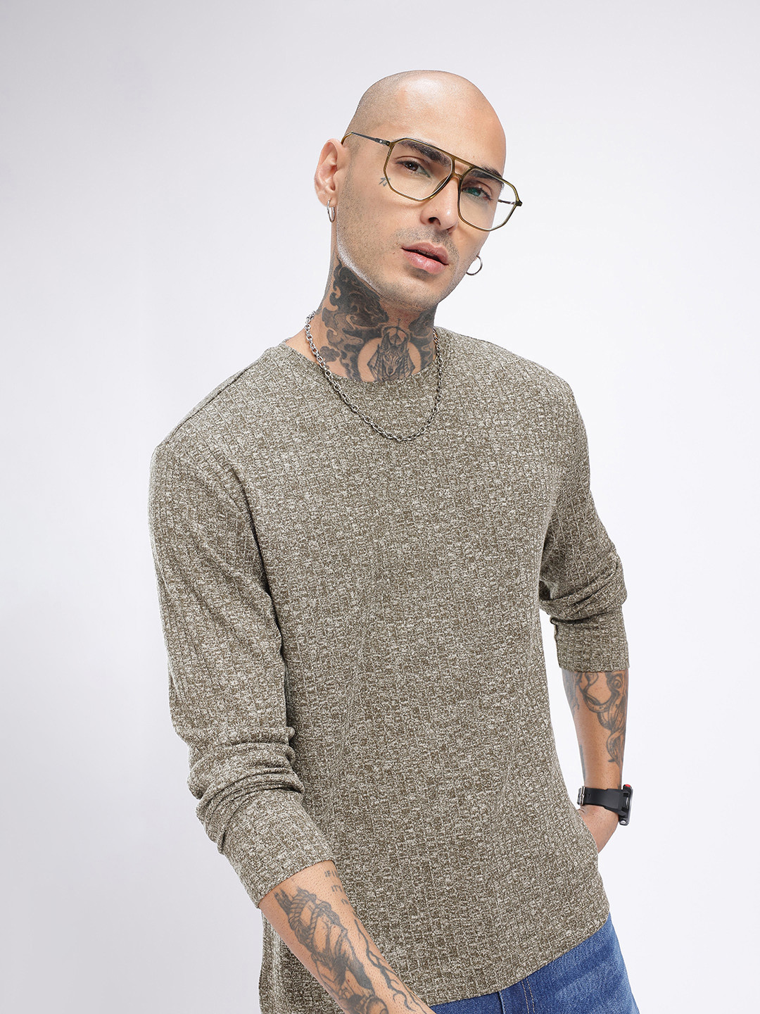glitchez Relaxed Fit Ribbed T-shirt