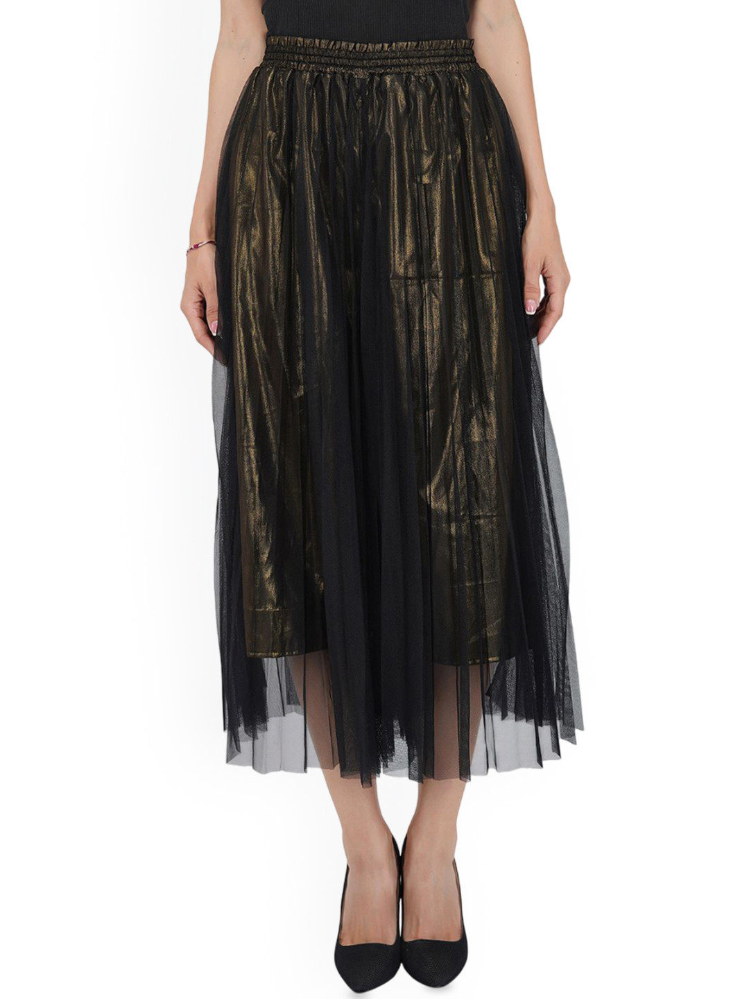 SZN Golden Haze Women Loose Fit Low-Rise Pleated Culottes Trousers