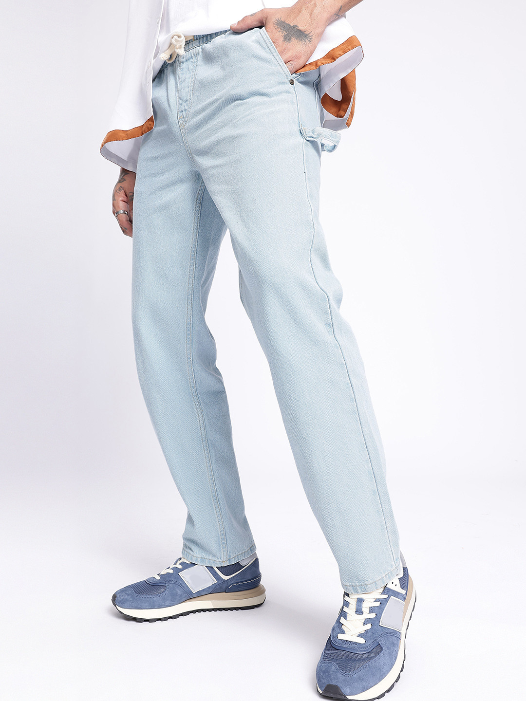 glitchez Men Light Shade Straight Fit Jeans