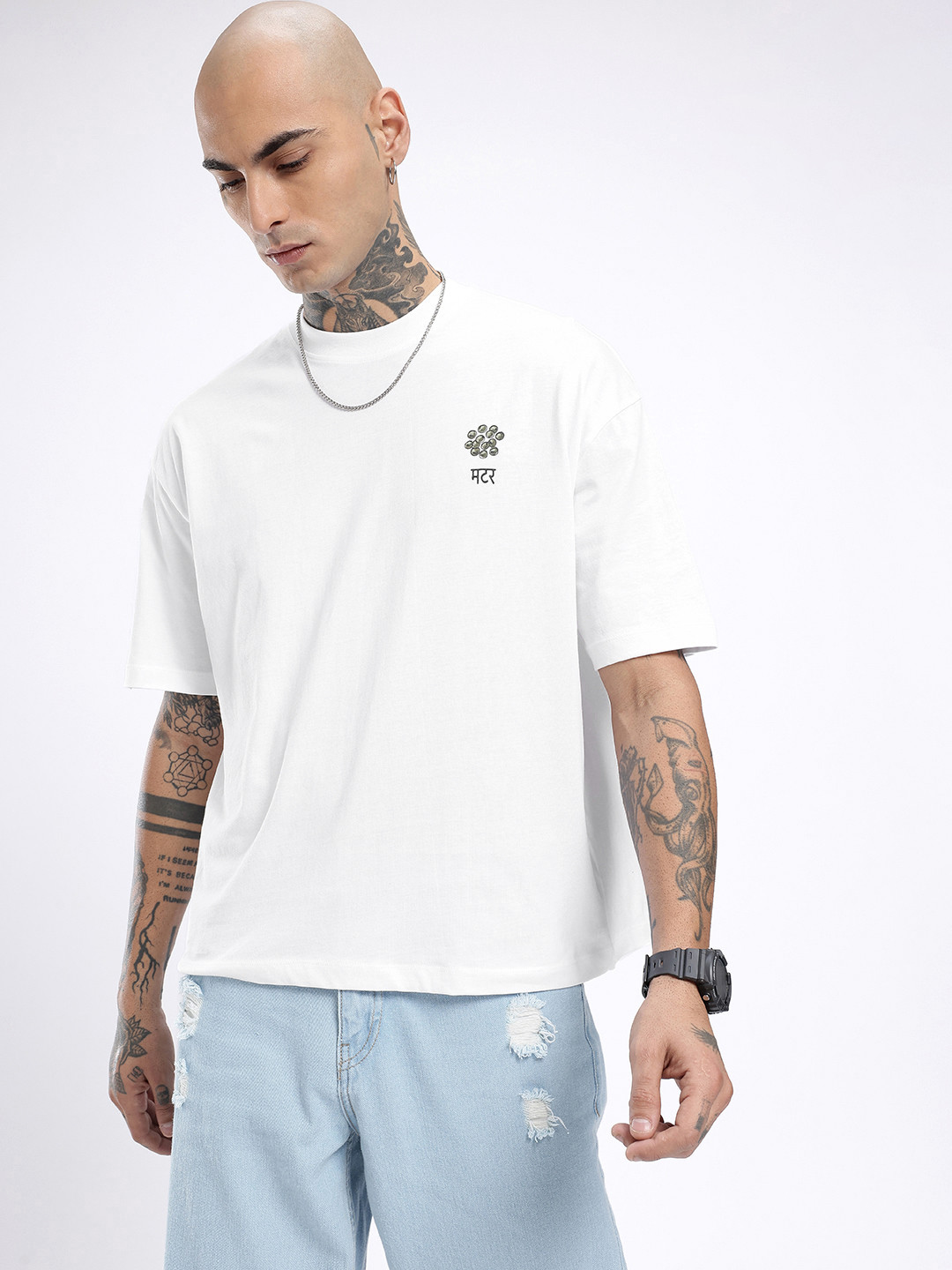 glitchez Minimal Print Relaxed Fit T-shirt