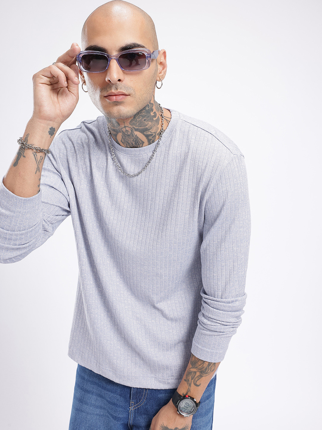glitchez Relaxed Fit Ribbed T-shirt