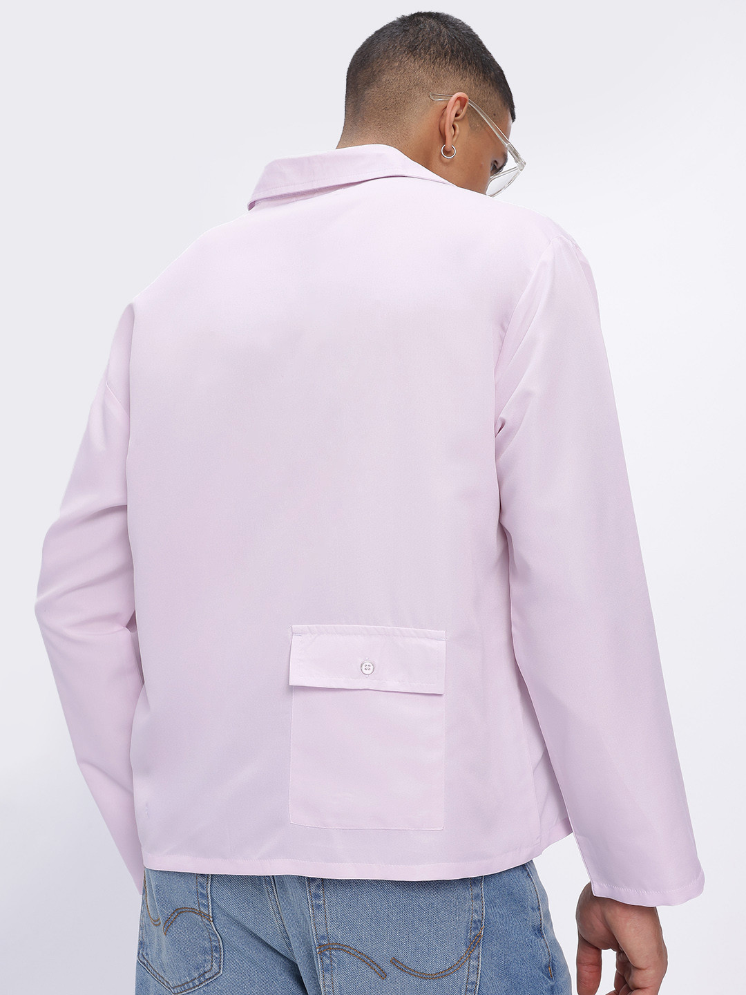 glitchez Utility Weave Back Pocket Relaxed Fit Shirt