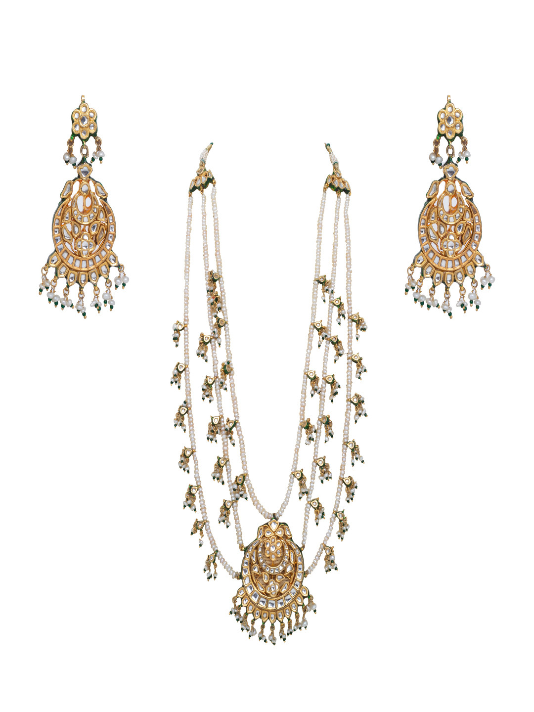 vivinia BY VIDHI MEHRA Womens Gold Plated Artificial Beads Necklace Set with Earrings