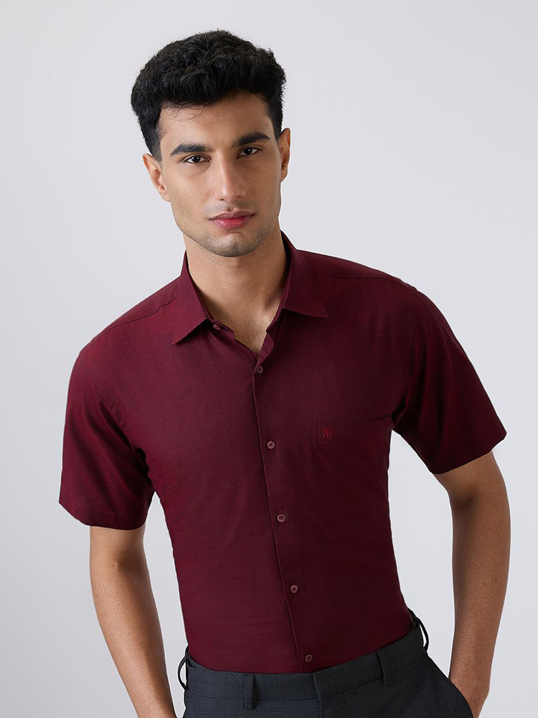 Raymond Men Pattern Pure Cotton Cutaway Collar Formal Shirt