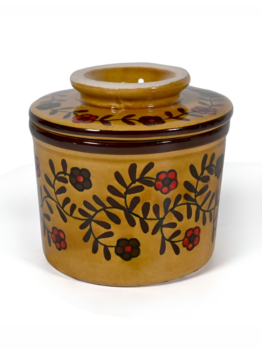 Amoorcart Brown & Black Ceramic Container With Lid