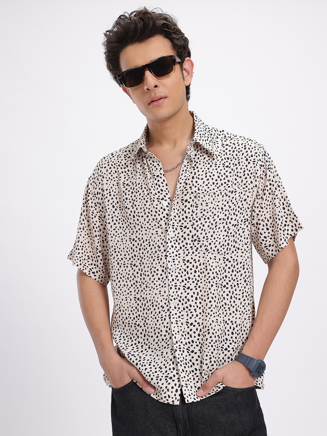 glitchez Animal Print Shirt