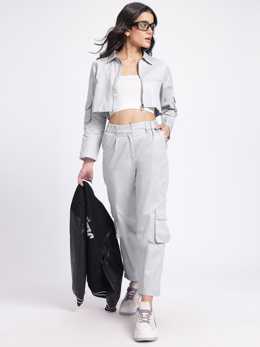 glitchez Zipper Shirt Cargo-Style Co-Ords