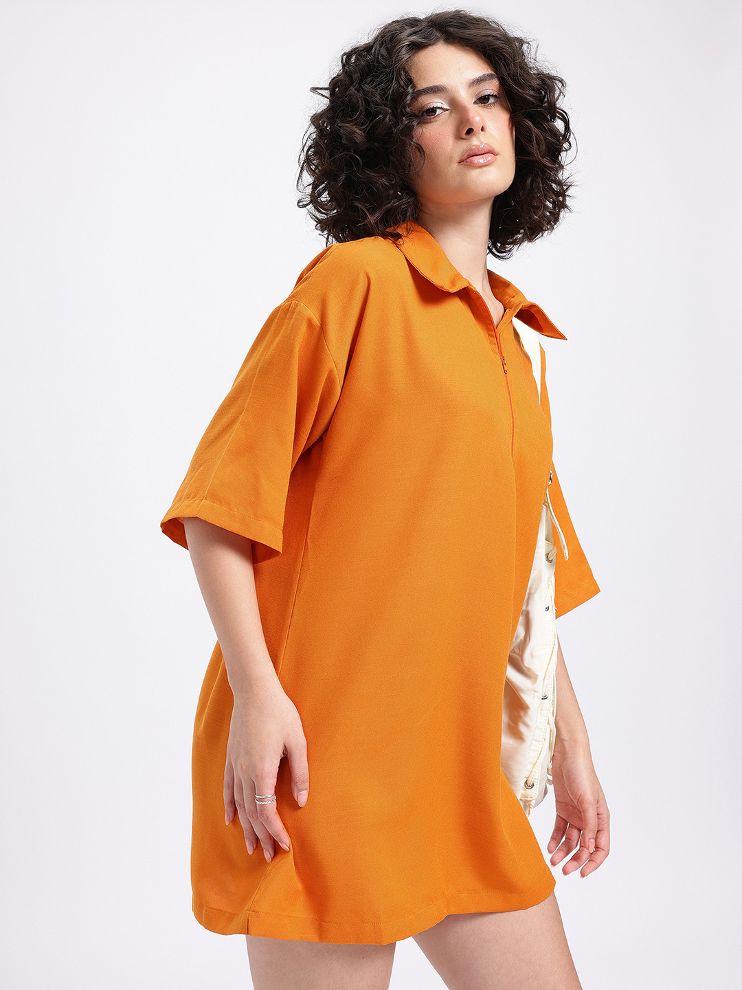 glitchez Relaxed Polo T-shirt Mini Dress