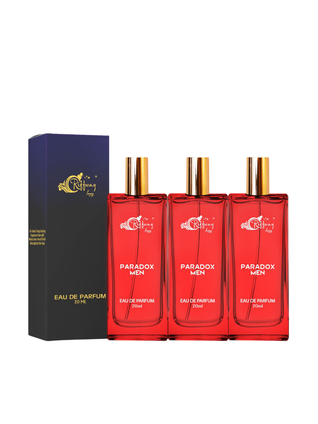 riffway Men Set Of 3 Paradox Long Lasting Eau De Parfum- 20 ml Each