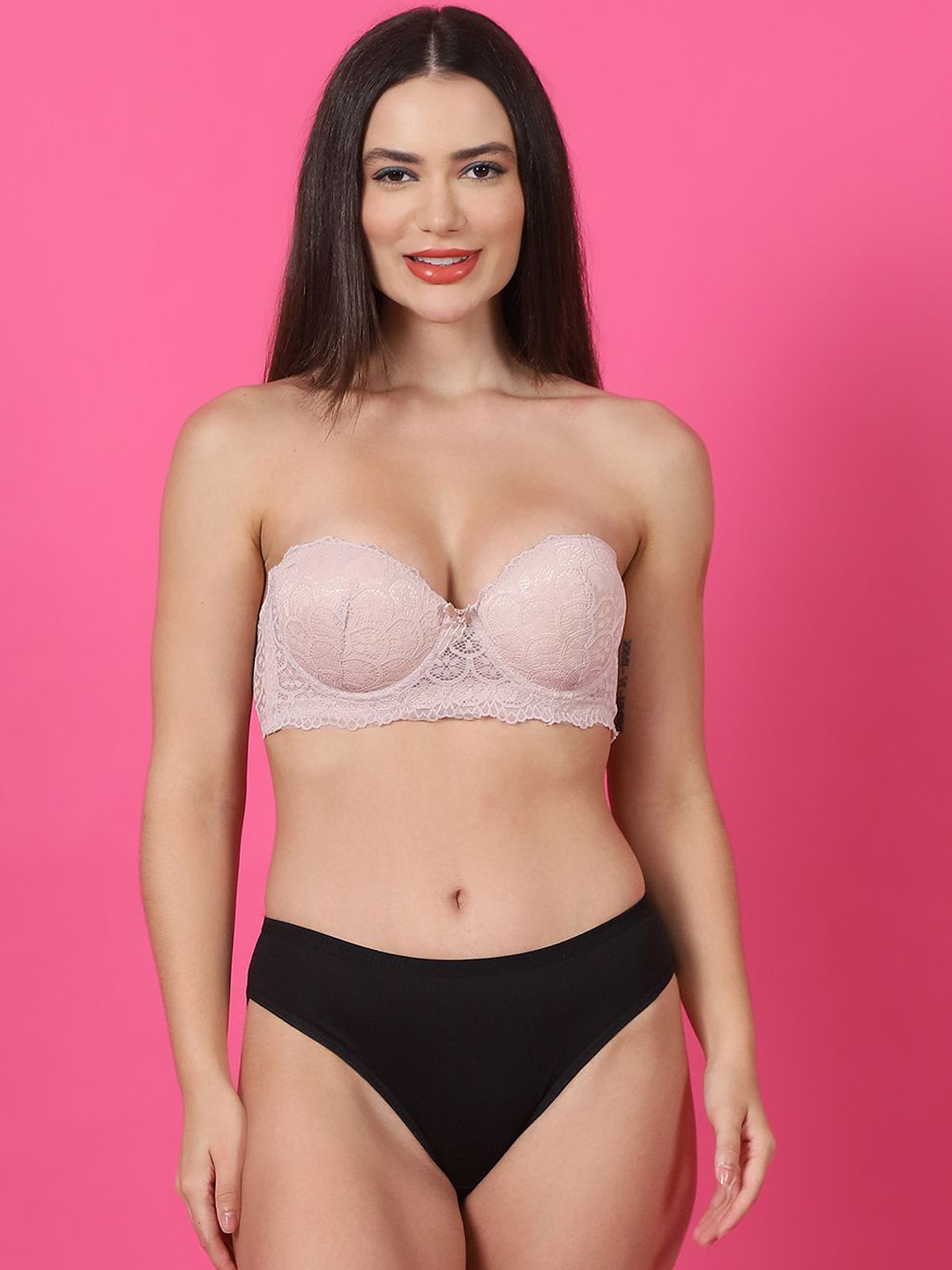 Quttos Self-Designed Heavily Padded Lingerie Set QT-SET-7024-BEG-30B