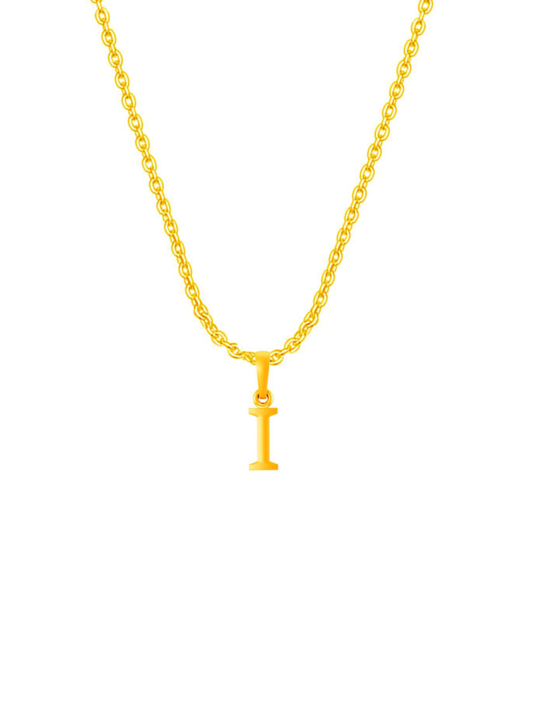 Metronaut Men 92.5 Sterling Silver 22KT Gold-Plated I Alphabet Pendant with Anchor Chain