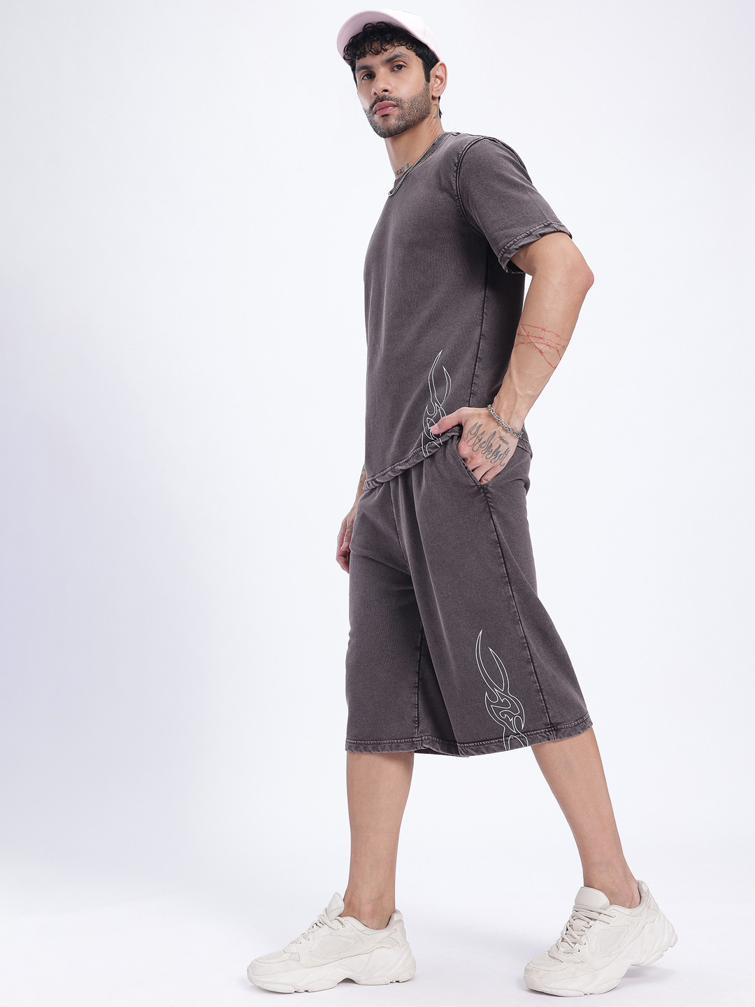 glitchez Cozy Grunge Printed Detail Oversized Co-Ords