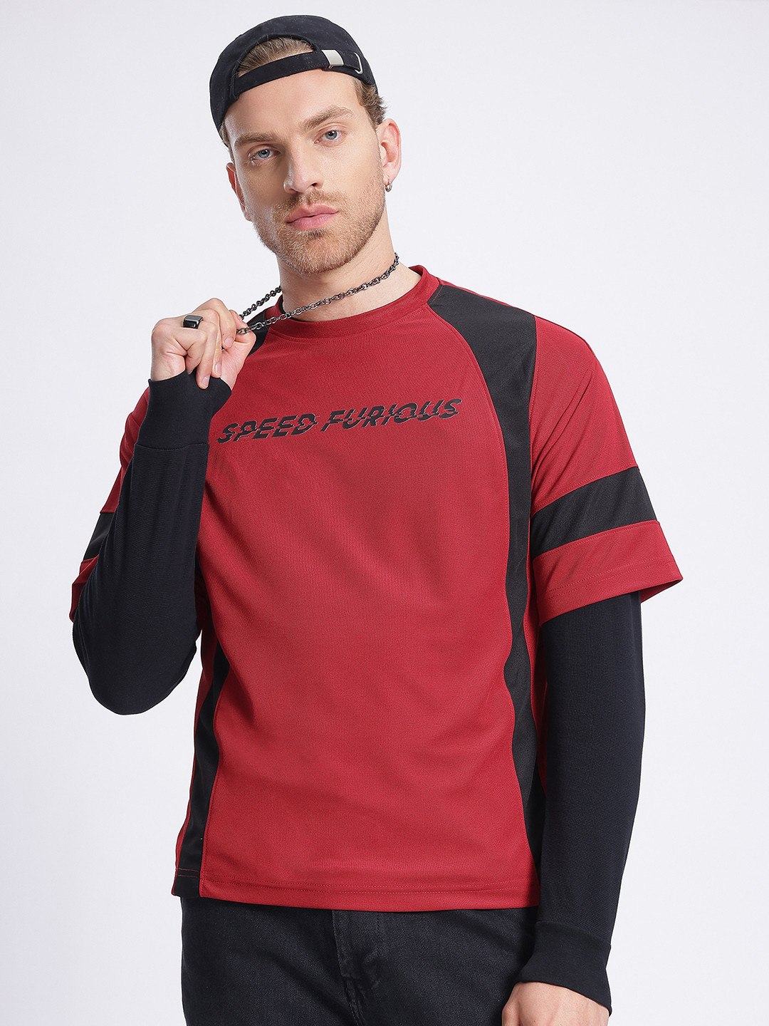 Speed Furious Typography Drop-Shoulder T-shirt