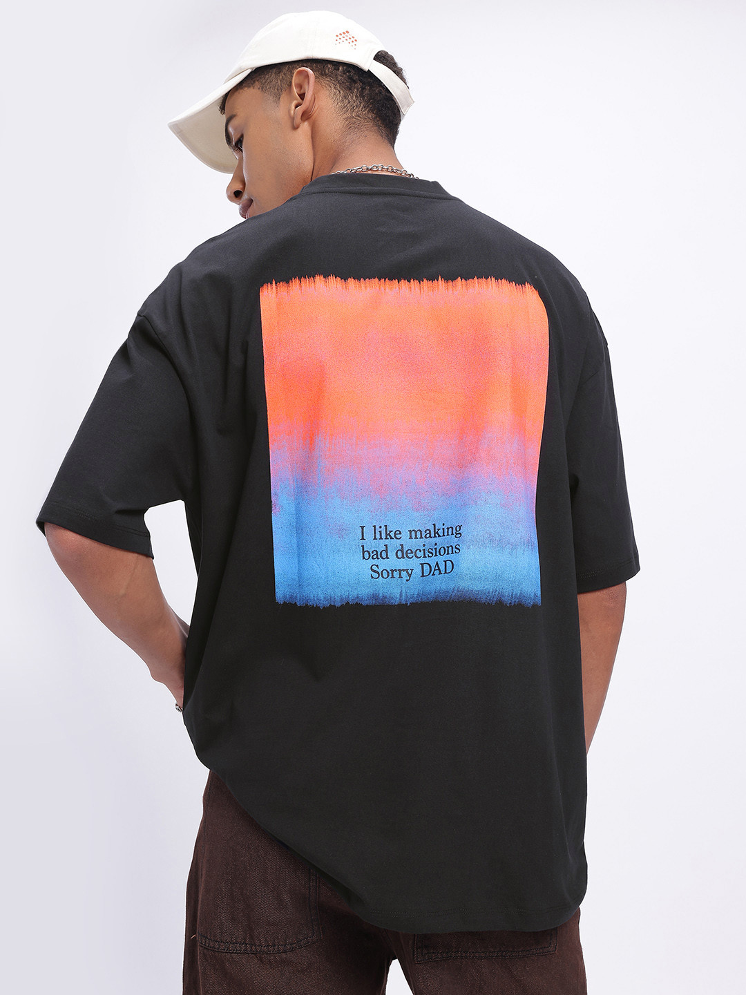 glitchez Typography Drop-Shoulder Boxy T-shirt
