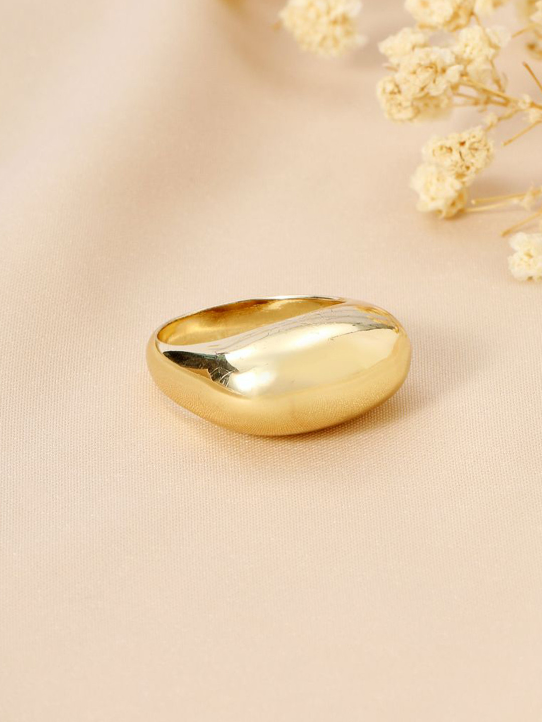 SALTY Golden Plated Stackable Rings For Women & Girls Stylish Adjustable Finger Ring