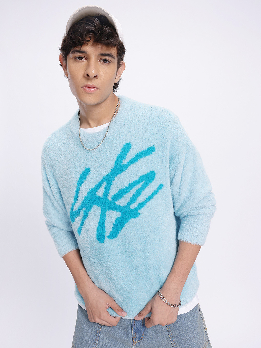 glitchez Fuzzy-Detail Abstract Pullover