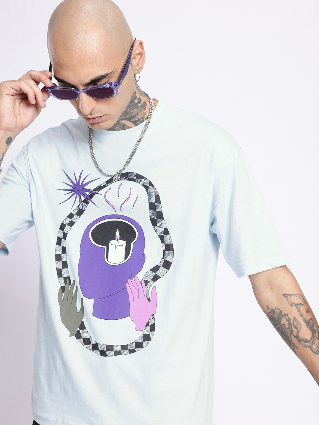 glitchez Bright Printed Relaxed Fit T-shirt