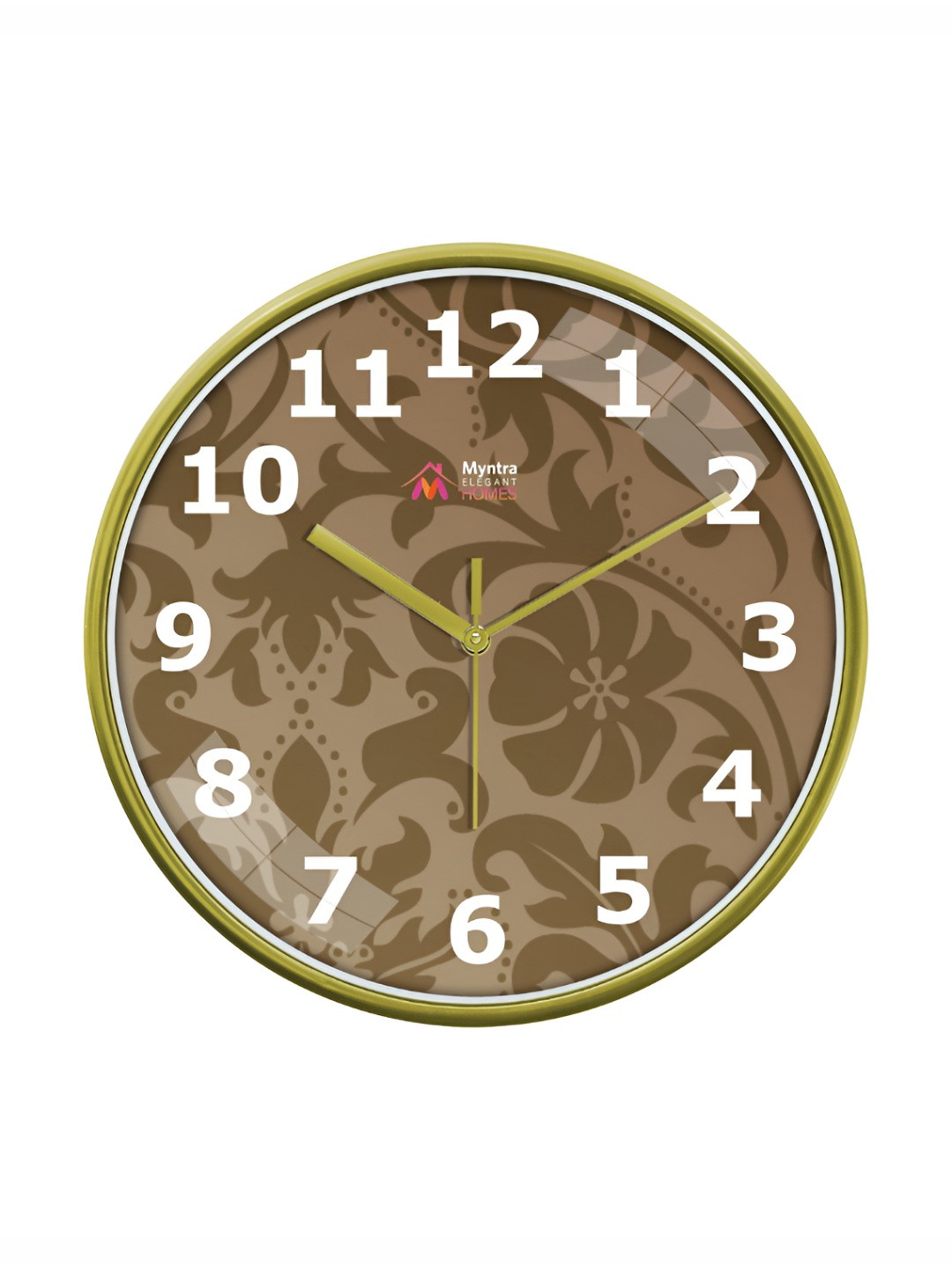 Myntra Elegant Homes Green Plastic Handcrafted Round Battery Analogue Wall Clock-29.5cm