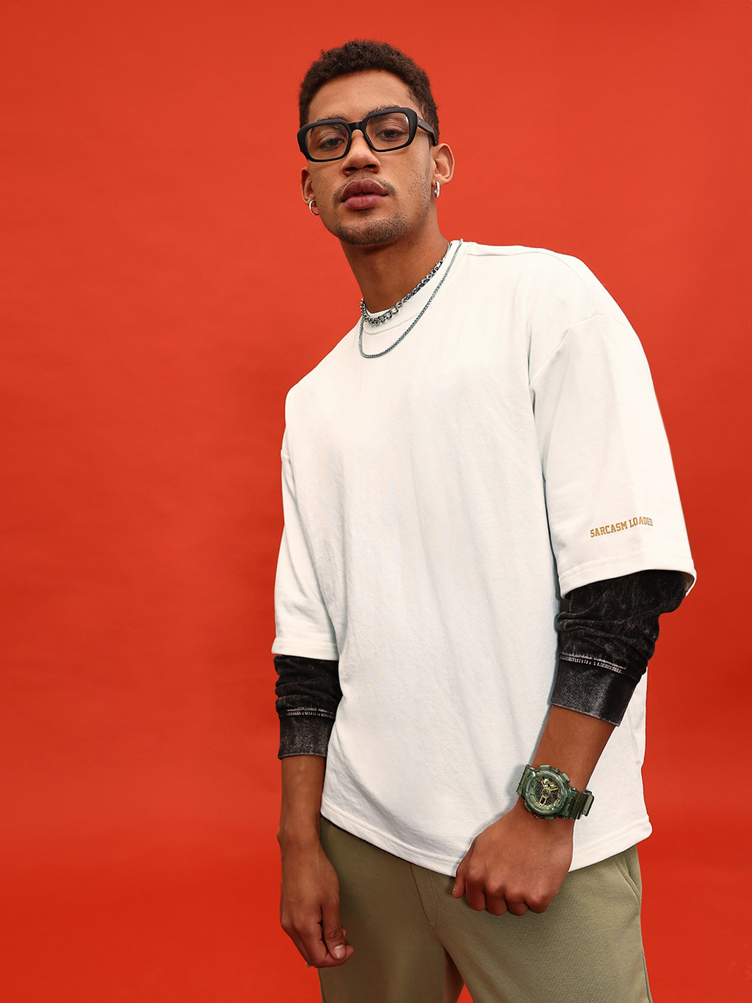 glitchez Drop-Shoulder Short Sleeves Terry Oversized Heavy GSM Tshirt