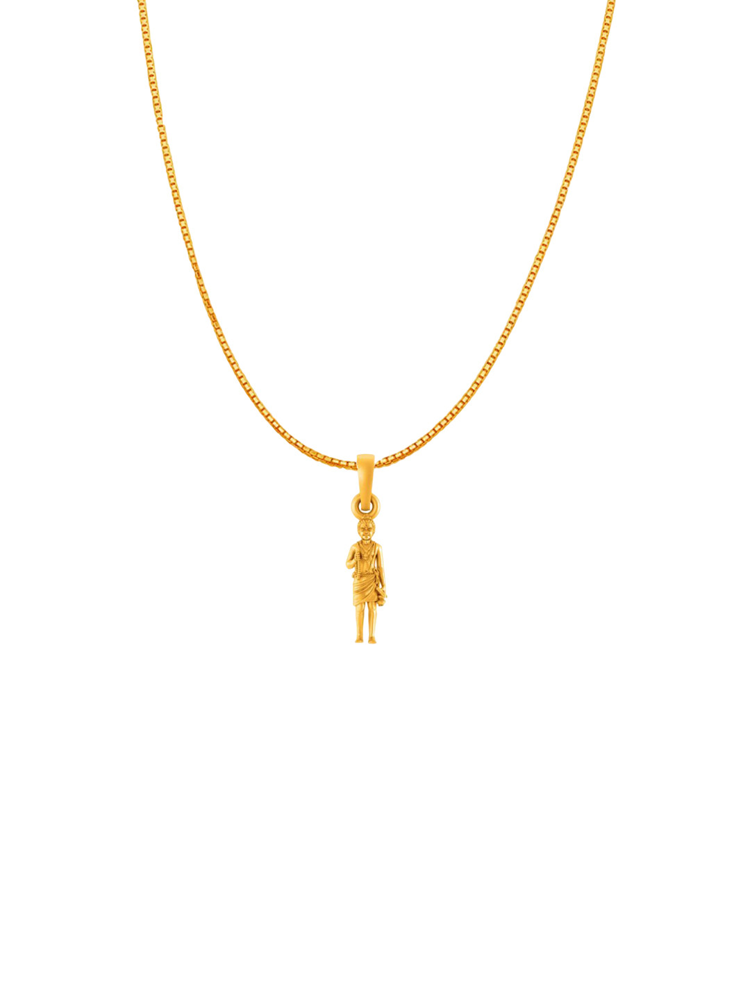 Metronaut 925 Silver 22K Gold-Plated Swaminarayan Pendant With Box Chain
