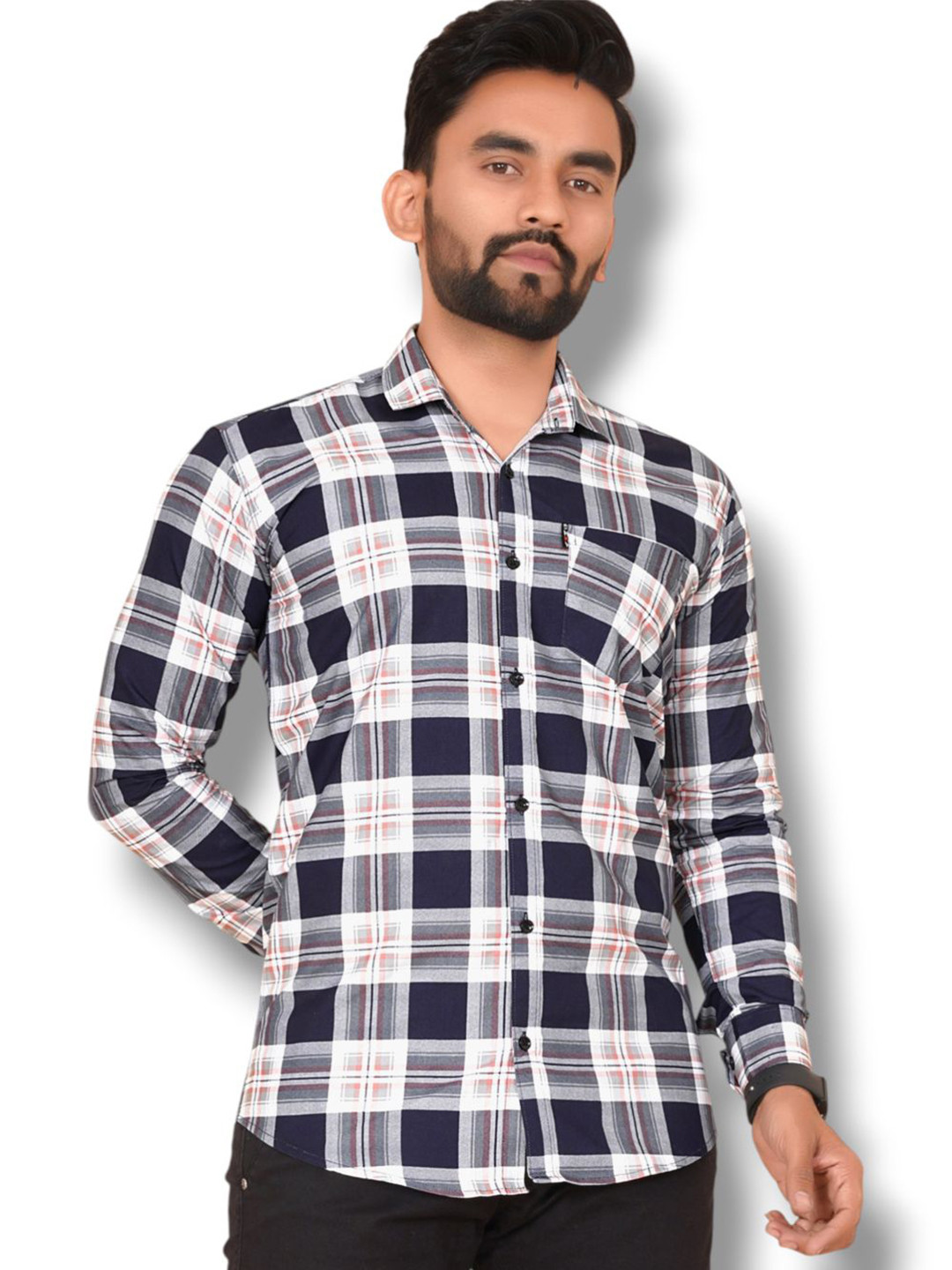 HKV FASHION Men Modern Checked Casual Shirt