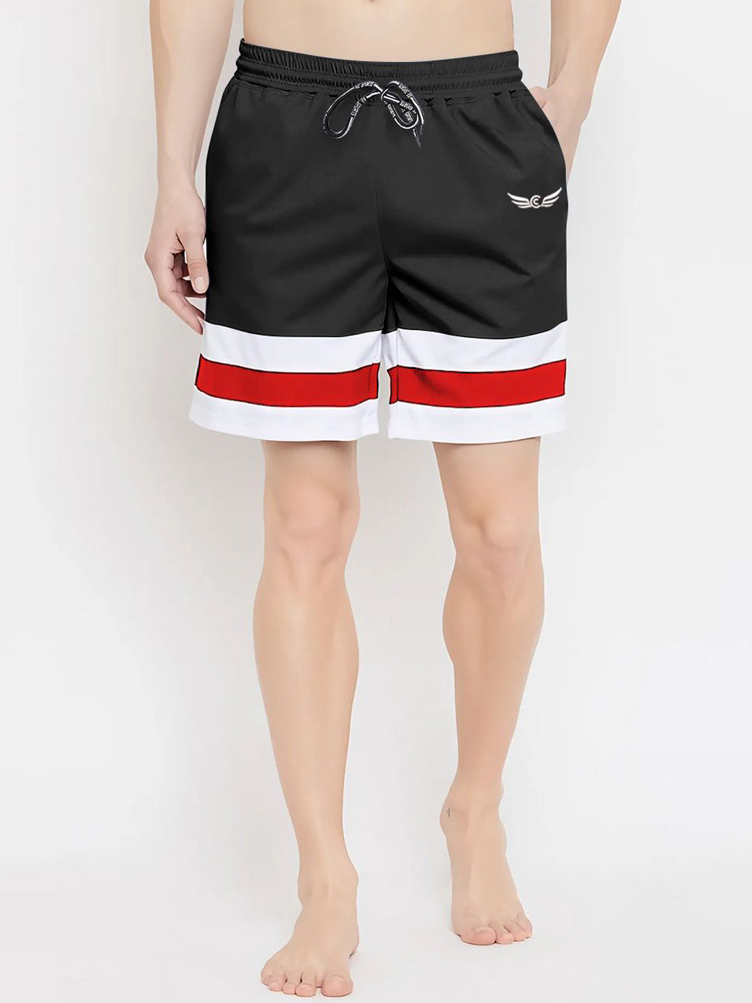 CHROME & CORAL Men Striped Lounge Shorts
