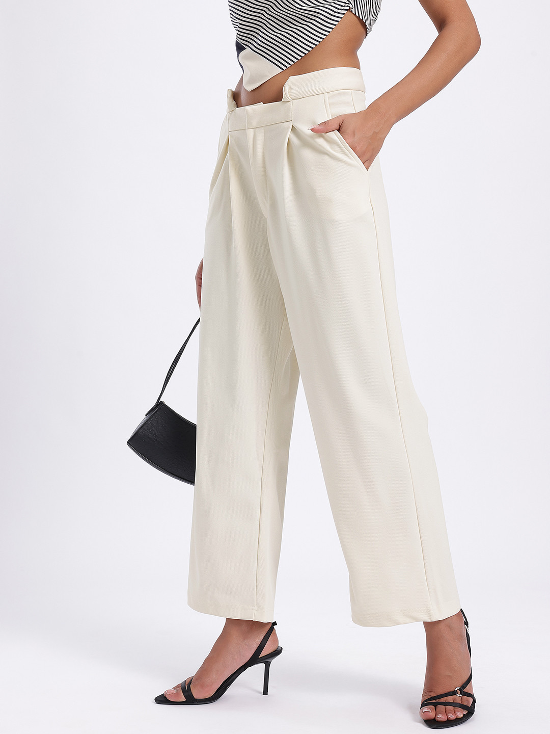 glitchez Women High-Rise Wide Leg Trousers