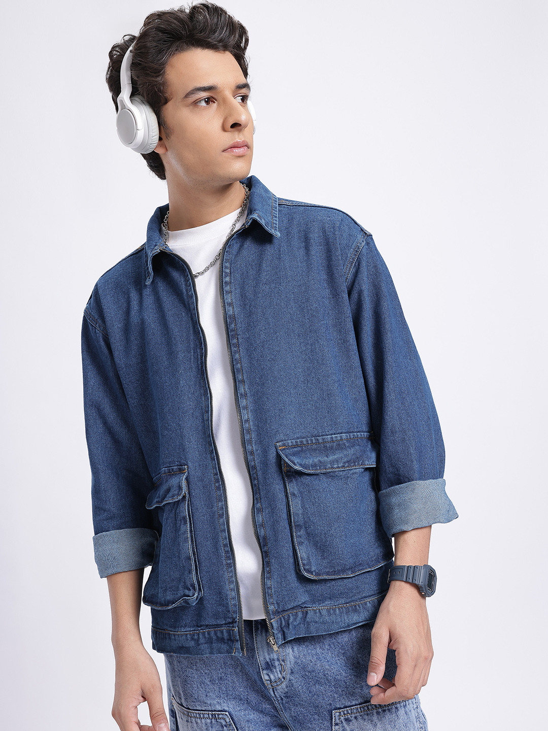 glitchez Box Pockets Denim Jacket