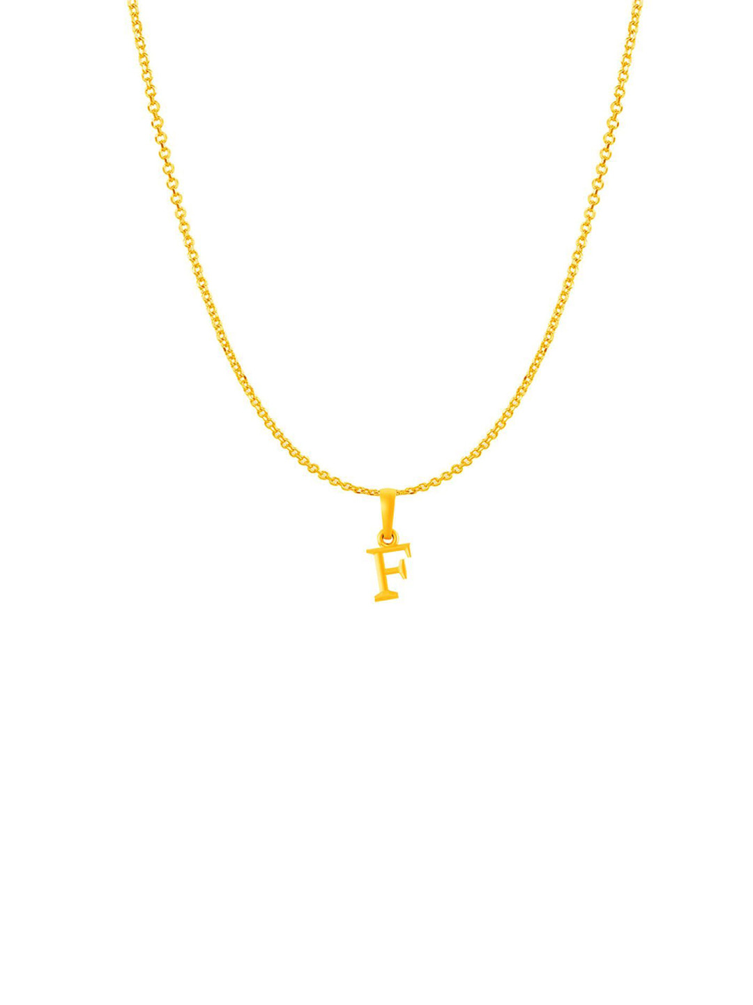 Metronaut Men 925 Sterling Silver 22KTGold-Plated F Alphabet Pendant With Anchor Chain