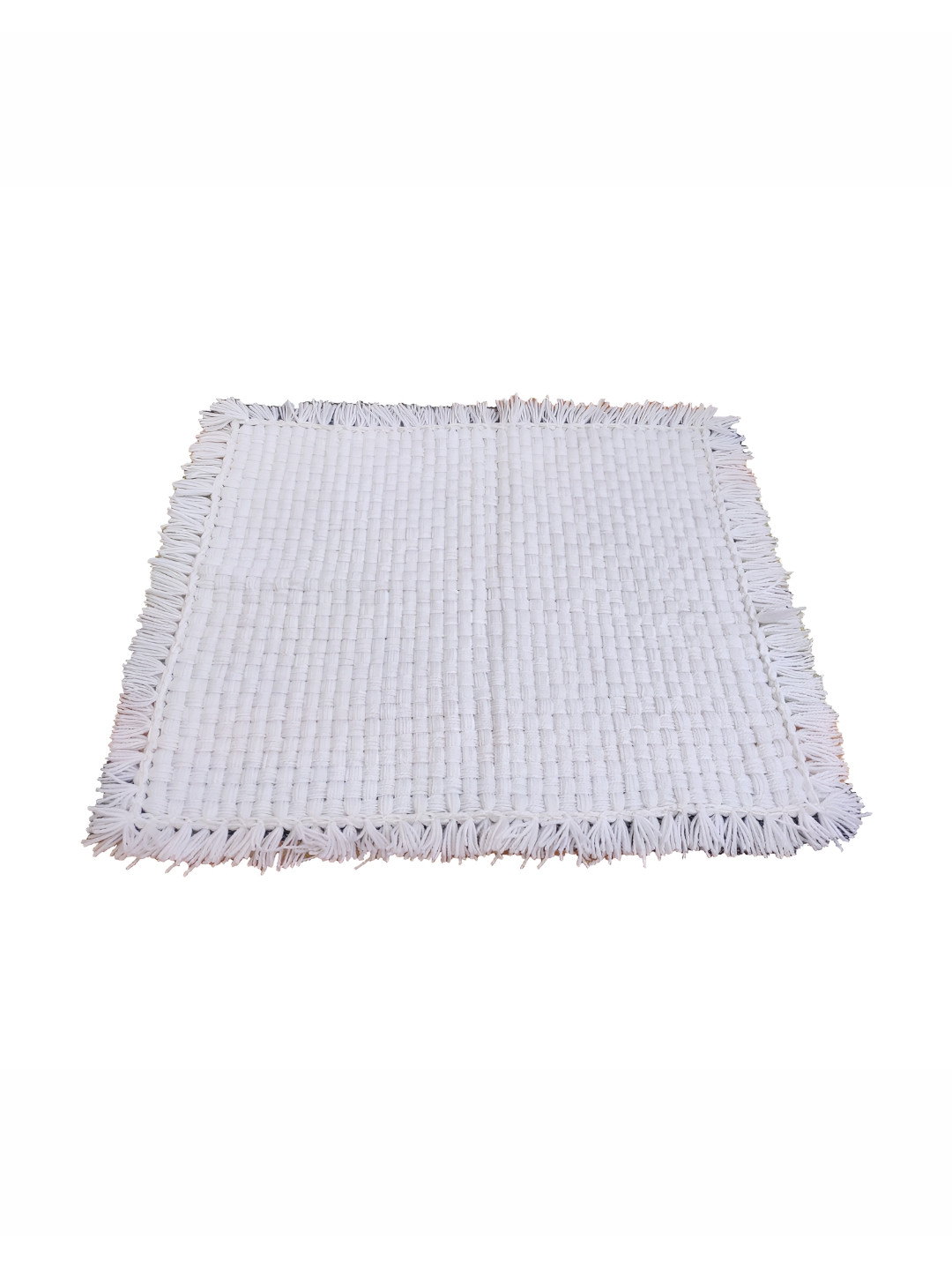 Jaipur Woollen Handicraft White Handmade Prayer Mat