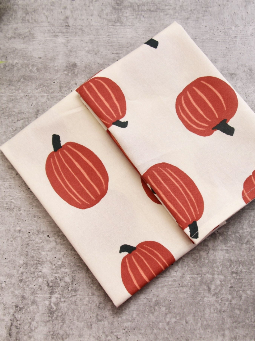 peppy little things 2-Pcs Beige & Red Pumpkin Printed KitchenTowels