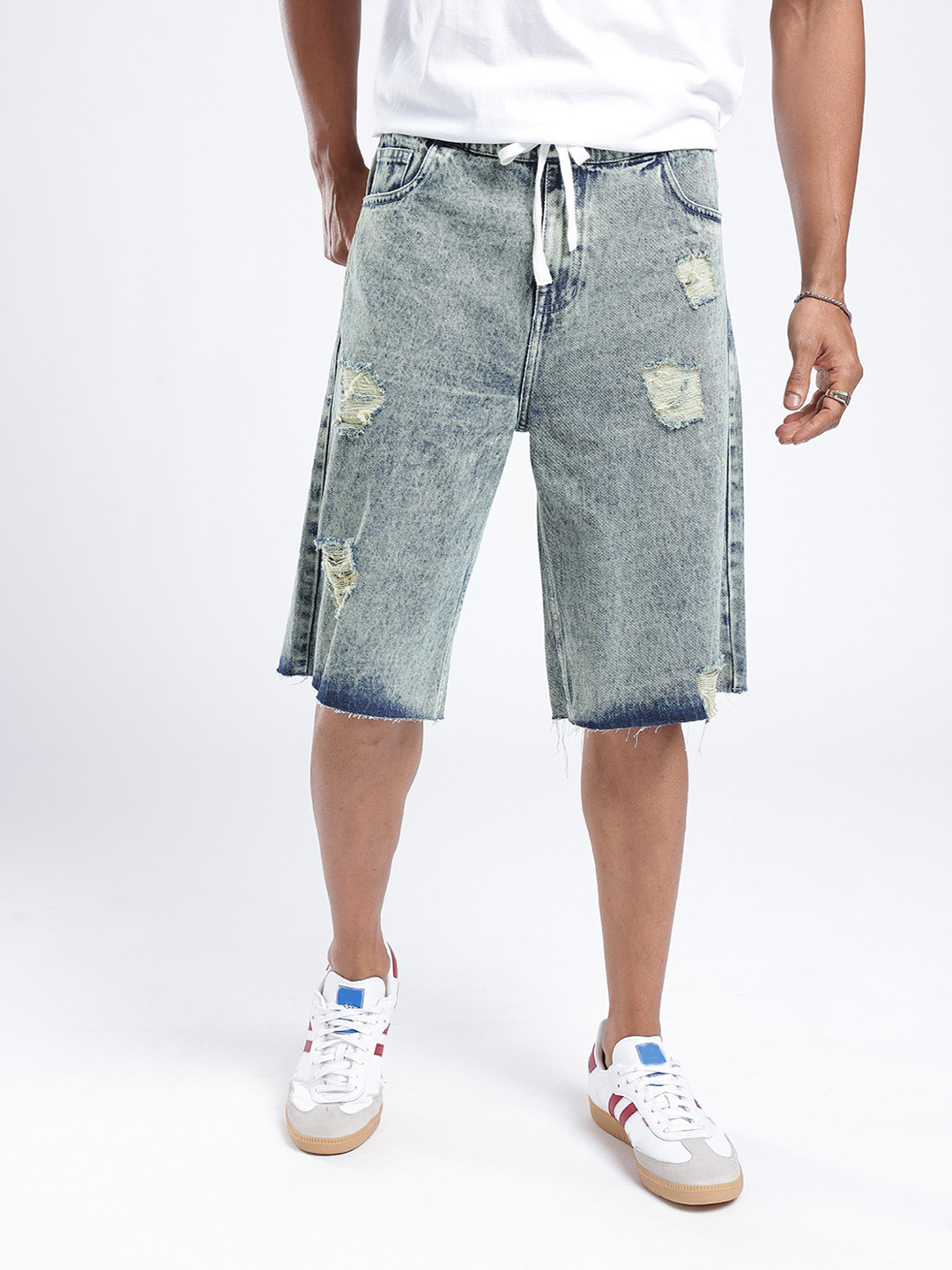 glitchez Distressed Loose Denim Jorts