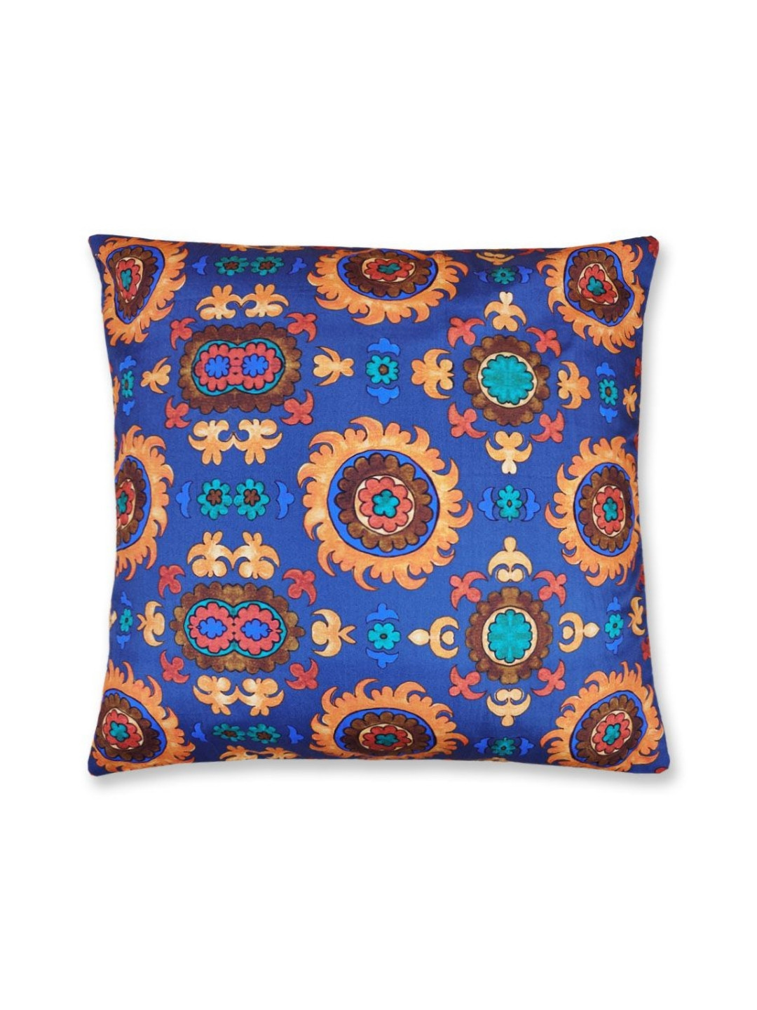 CRAFT HUES Suzani Chakra Ethnic Motifs Cotton Breathable Square Cushion Cover - 16x16In