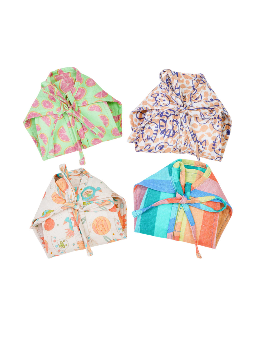 The Boo Boo Club Infants Set Of 4 Organic Muslin Nappy