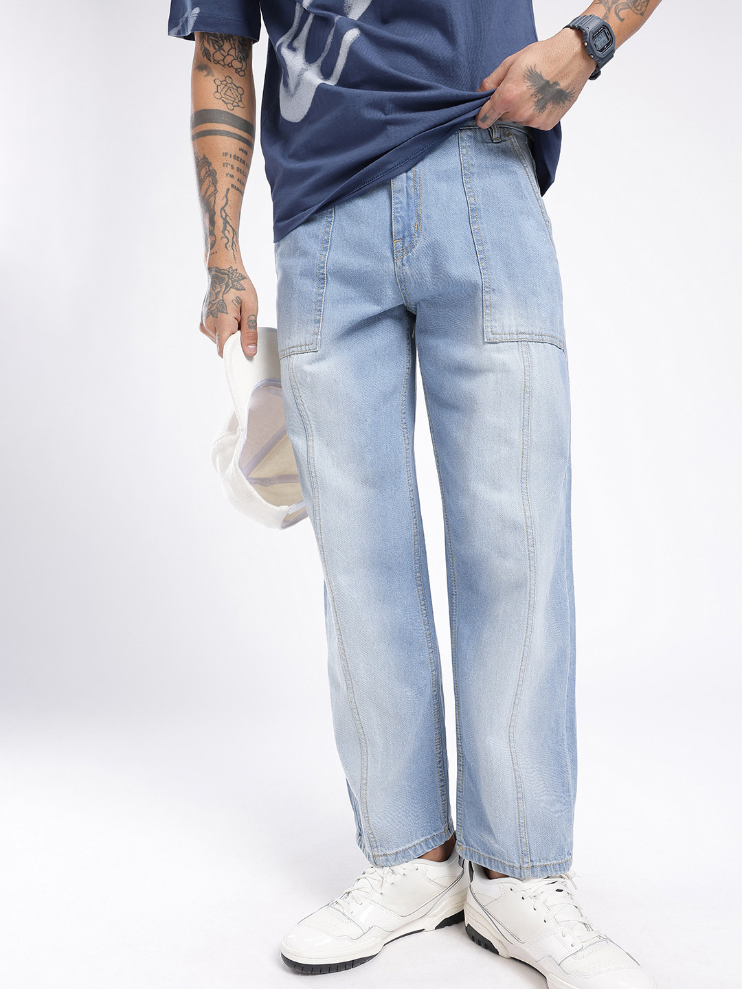 glitchez Men Loose Heavy Fade Jeans